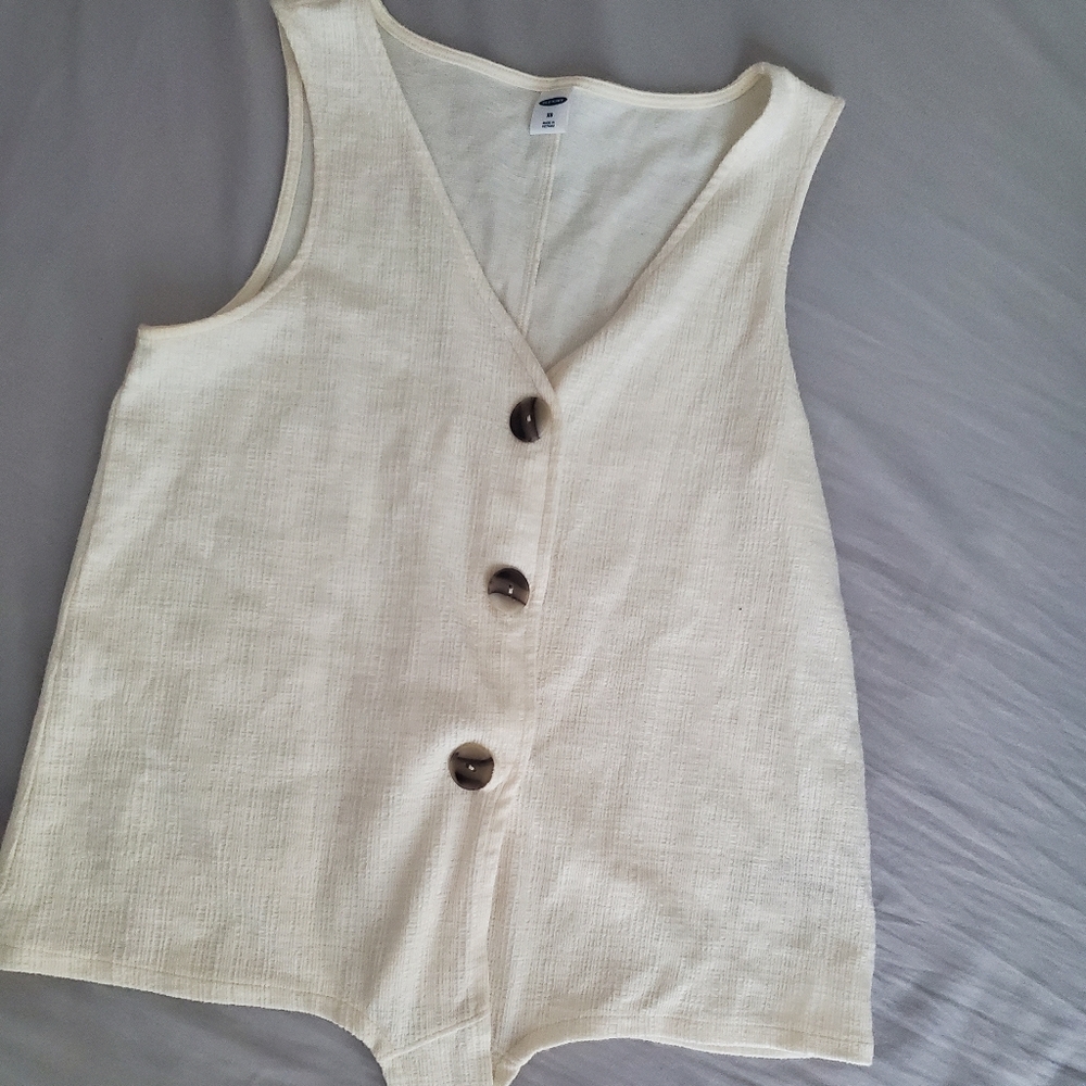 Cream tie tank top